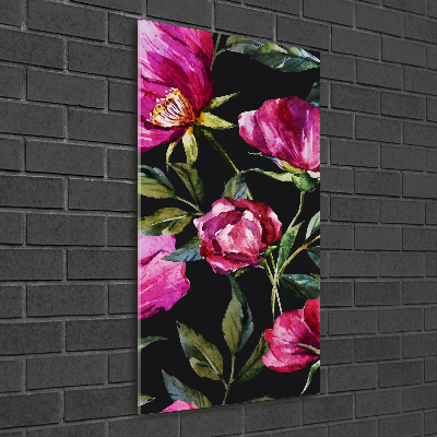 Verticale glasfoto Klaprozen