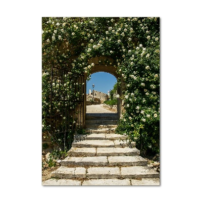 Verticale glasfoto Bloemenboog