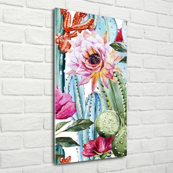 Verticale glasfoto Cactussen
