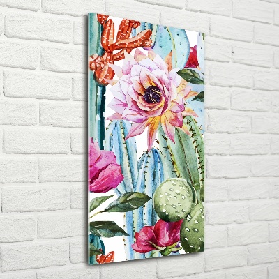 Verticale glasfoto Cactussen