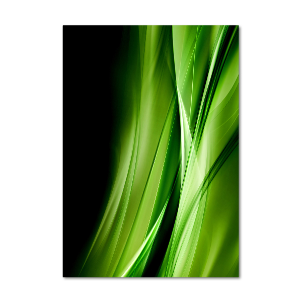 Verticale glasfoto Groene golven op de achtergrond