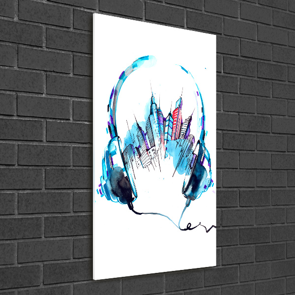 Verticale glasfoto Muziek van de stad