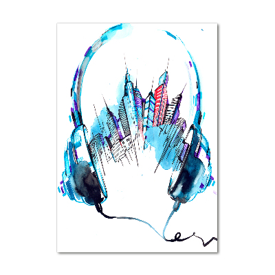 Verticale glasfoto Muziek van de stad