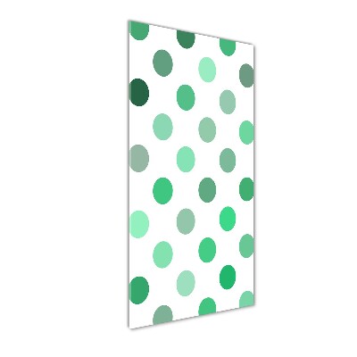 Verticale foto op glas Groene stippen