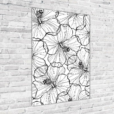 Verticaal glasschilderij Hibiscus