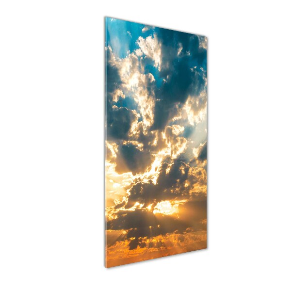 Verticale glasfoto Wolken aan de hemel