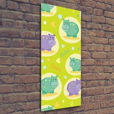 Verticale foto op glas Nijlpaarden