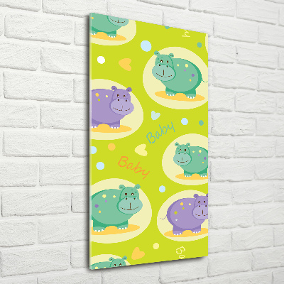 Verticale foto op glas Nijlpaarden