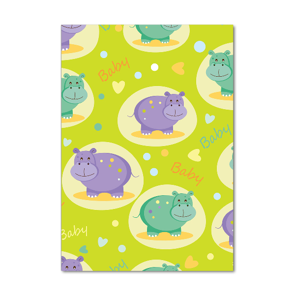 Verticale foto op glas Nijlpaarden