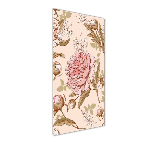 Verticale foto op glas Pioenrozen