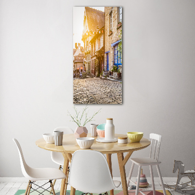 Verticale glasfoto Een charmante straat