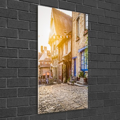 Verticale glasfoto Een charmante straat