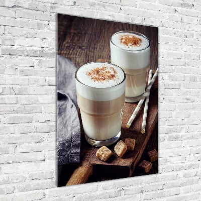 Verticaal glasschilderij Latte koffie