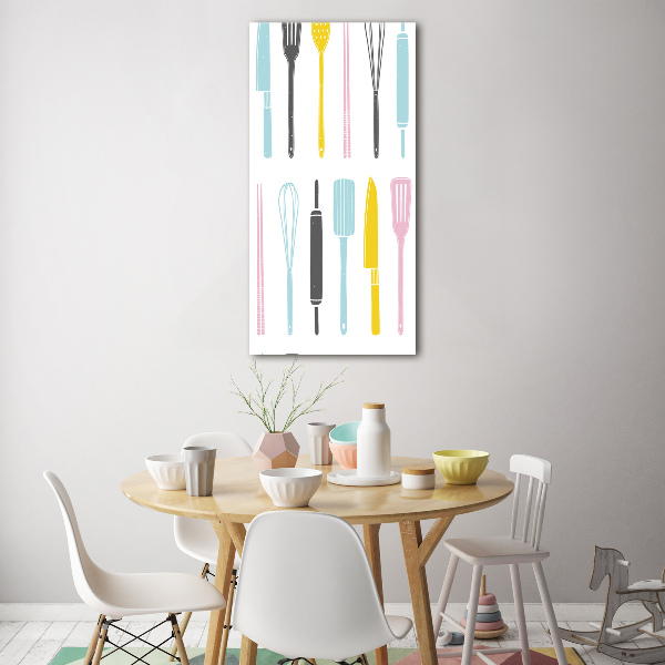 Verticaal glasschilderij Keukengerei