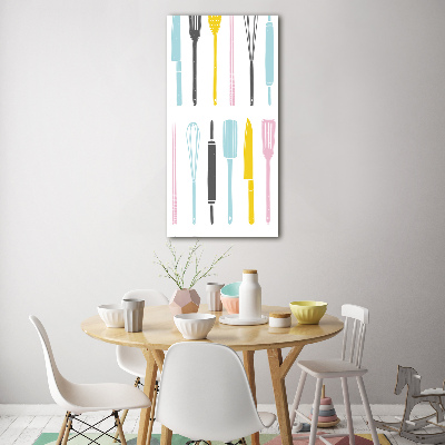 Verticaal glasschilderij Keukengerei