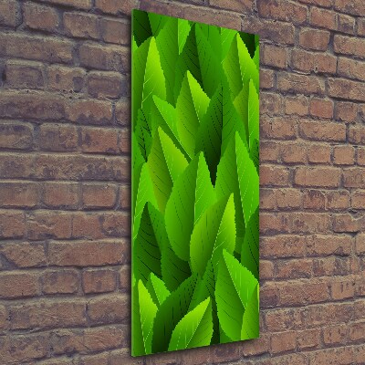 Verticale glasfoto Groene bladeren