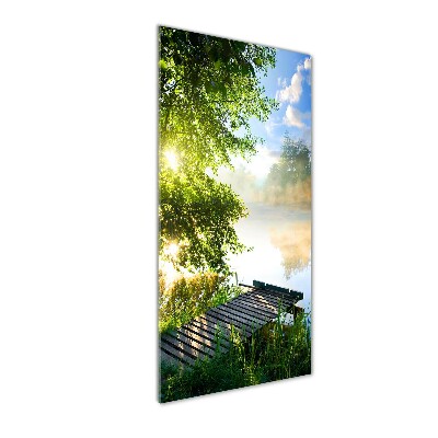 Verticaal glasschilderij Houten steiger