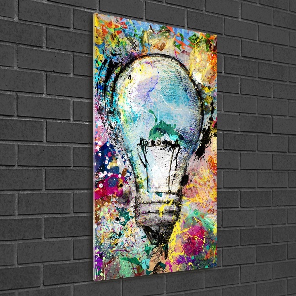 Verticale foto op glas Kleurrijke gloeilamp