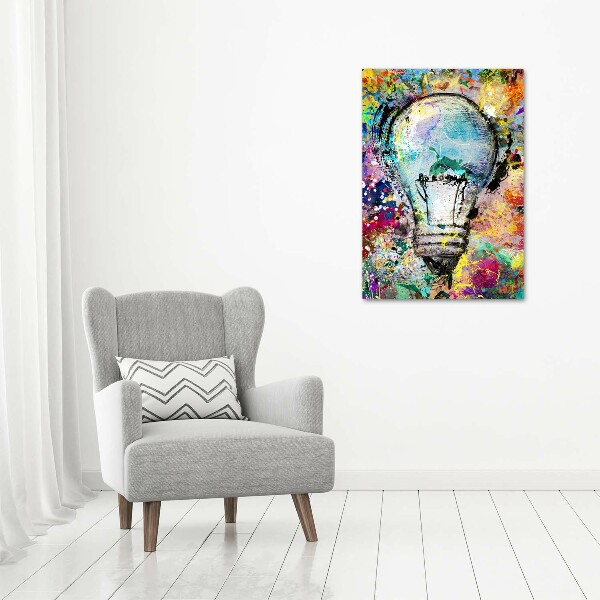 Verticale foto op glas Kleurrijke gloeilamp