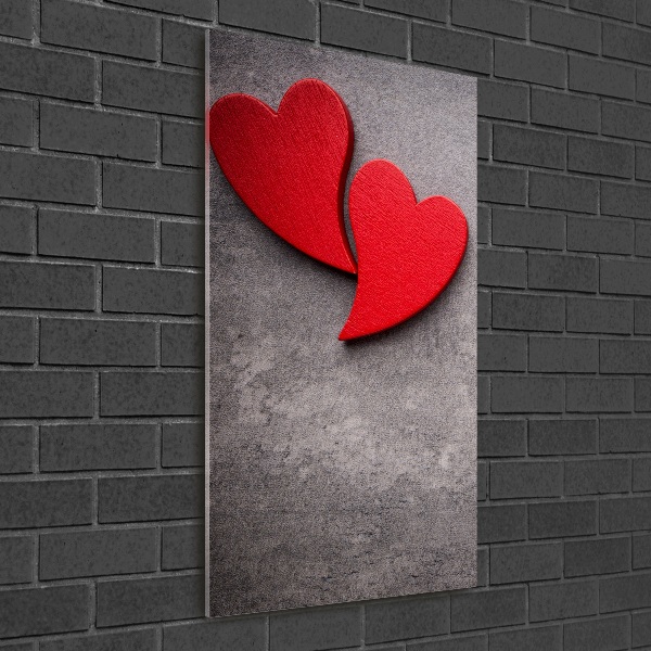 Verticale glasfoto Rode harten