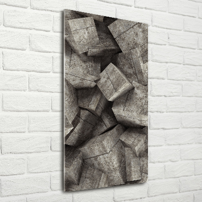 Verticale foto op glas Betonnen kubussen