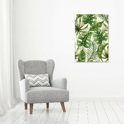 Verticale foto op glas Tropische bladeren