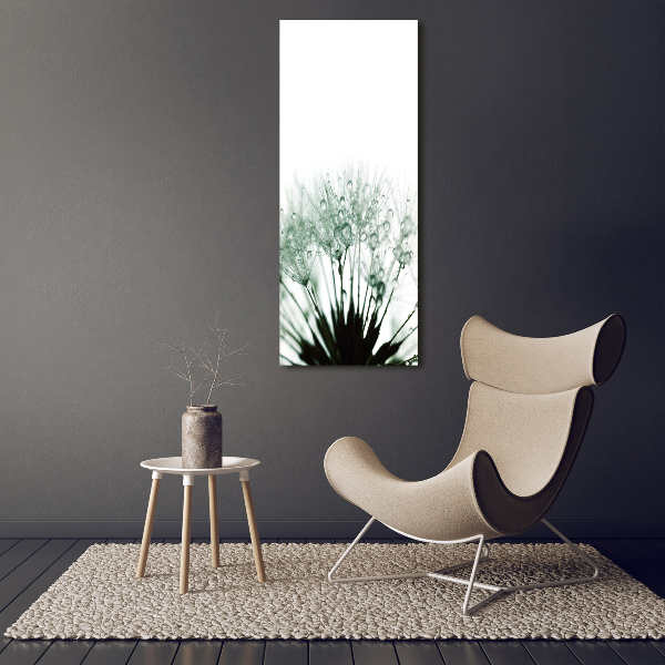 Verticaal glasschilderij Paardenbloemzaden