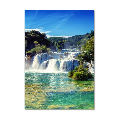 Verticale foto op glas Krka-waterval