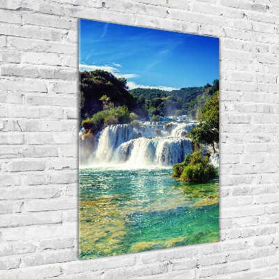 Verticale foto op glas Krka-waterval