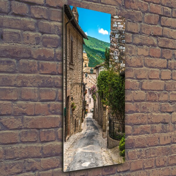 Verticale glasfoto Een charmante straat