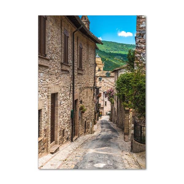 Verticale glasfoto Een charmante straat