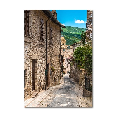 Verticale glasfoto Een charmante straat