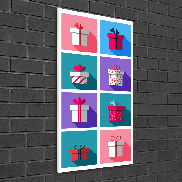 Verticaal glasschilderij Cadeaus