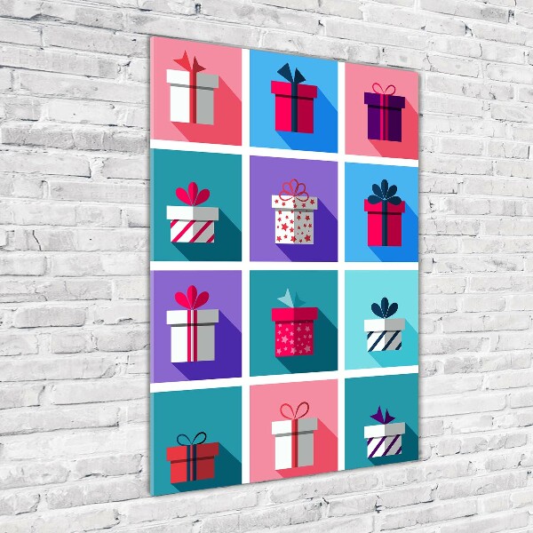 Verticaal glasschilderij Cadeaus