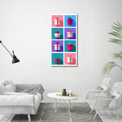 Verticaal glasschilderij Cadeaus