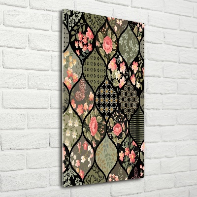 Verticale foto op glas Bloemenpatroon