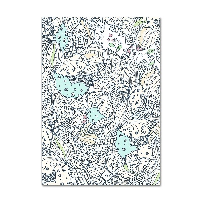 Verticale glasfoto Bloemenpatroon