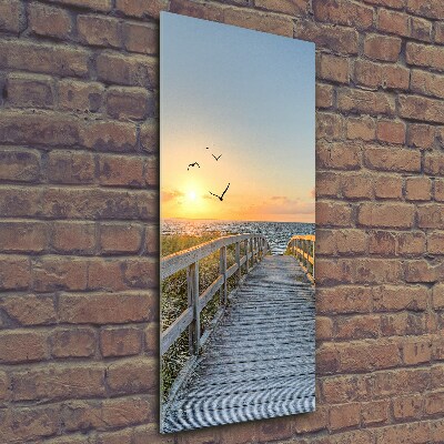 Verticale foto op glas Pad naar het strand