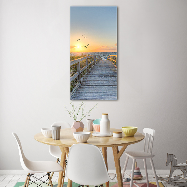 Verticale foto op glas Pad naar het strand