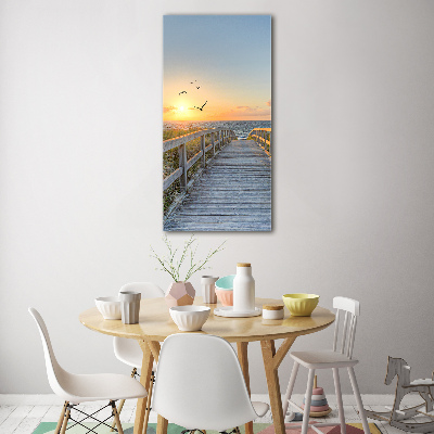 Verticale foto op glas Pad naar het strand