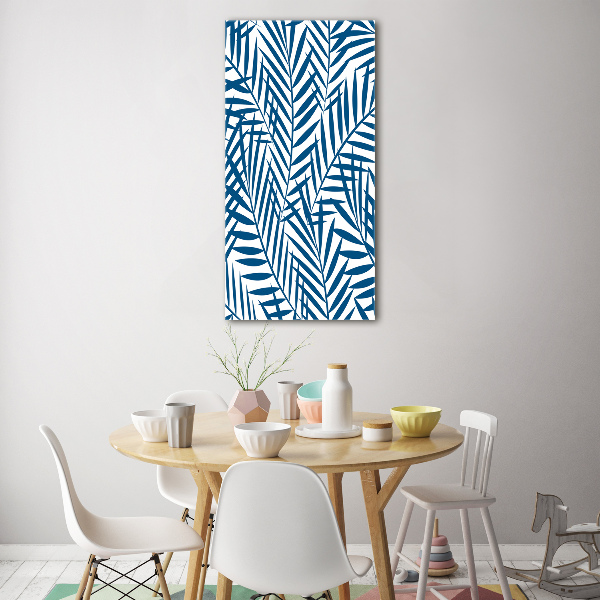 Verticale glasfoto Tropische bladeren