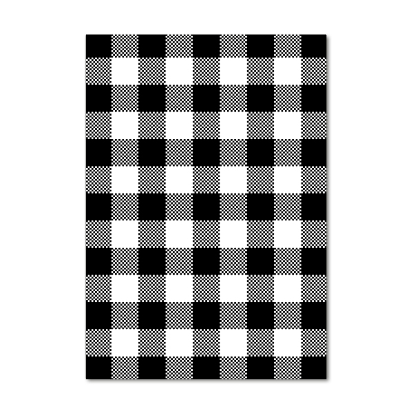 Verticaal glasschilderij Zwart-wit geblokt