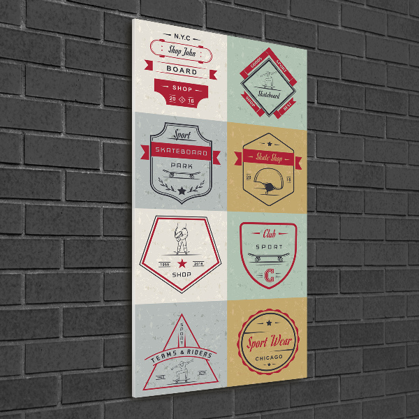 Verticale foto op glas Skateboardborden