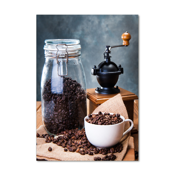 Verticaal glasschilderij Koffiemolen