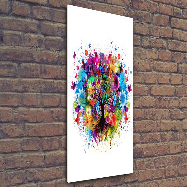 Verticale glasfoto Abstracte boom