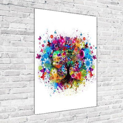 Verticale glasfoto Abstracte boom