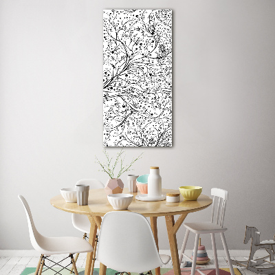 Verticaal glasschilderij Takjes