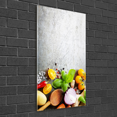 Verticale glasfoto Groenten