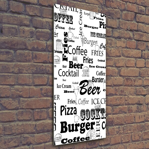 Verticale foto op glas Restaurantmenu