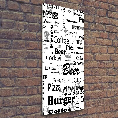 Verticale foto op glas Restaurantmenu